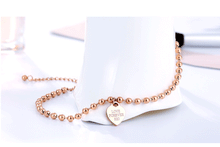 Load image into Gallery viewer, Beaded Heart-Shaped Pendant Stainless Steel Chain Anklet
