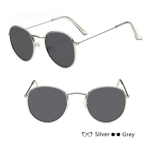 Classic Alloy Mirror Small Frame Round Sunglasses **UV 400 Protection
