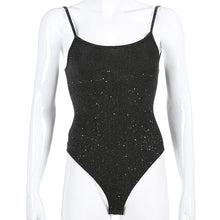 Load image into Gallery viewer, Backless Cross Lace-up Glitter Bodysuit
