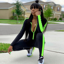 Load image into Gallery viewer, Deep V-neck Low Cut Long Sleeve Front Zip Jumpsuit
