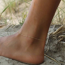 Load image into Gallery viewer, Delicate Gold Anklet w/ Satellite Charm
