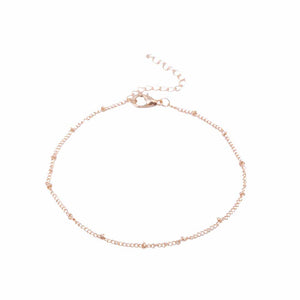Delicate Gold Anklet w/ Satellite Charm