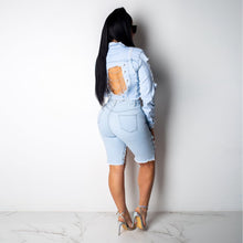 Load image into Gallery viewer, Hollow Cut Out Denim Shorts
