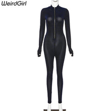 Load image into Gallery viewer, Transparent Full Length with Gloves Bodycon Romper
