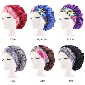 Colorful Satin Bonnet Hair Wrap Cap Hat Headband Headwear