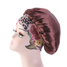 Load image into Gallery viewer, Colorful Satin Bonnet Hair Wrap Cap Hat Headband Headwear
