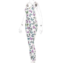 Load image into Gallery viewer, Butterfly Print Backless Bodycon Jumpsuit
