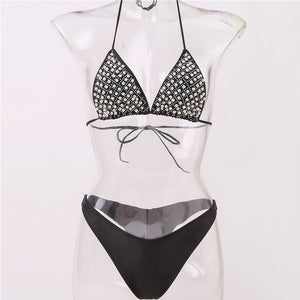 Triangle String Halter Bikini Set