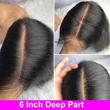 Load image into Gallery viewer, Brazilian Remy Pre Plucked HD Transparent Straight Lace Front Human Hair Wigs 150% Density
