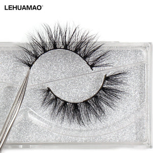 LEHUAMAO Luxury 5D Mink Hair False Eyelashes Wispy Cross natural Mink Lashes Extension Tools Makeup Handmade Mink Eyelashes A04