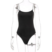 Load image into Gallery viewer, White Diamond Chain Strap Thong Bodysuit
