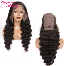 Load image into Gallery viewer, 30 inch Brazilian Loose Deep Wave 360 Lace Frontal Preplucked Remy 13x6 Human Hair Wigs
