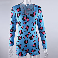 Load image into Gallery viewer, Long Sleeve Bodycon Print Rompers
