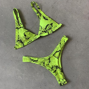 Snakeskin Print Bikini Set