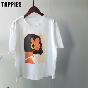 Woman Character Print T-Shirts