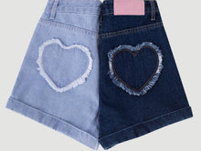 Load image into Gallery viewer, Love Heart Jean Shorts
