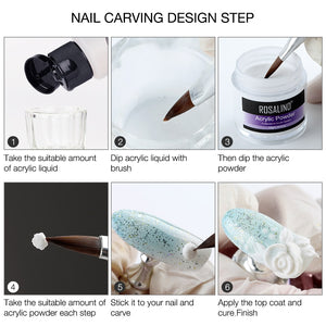 Acrylic Nail Kit For Manicure Set Nail Art Decoration 10g Powder Extension Carved Gel Nail Polish Set Top Base