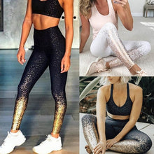 Load image into Gallery viewer, Gold Mid-Calf Print Leggings
