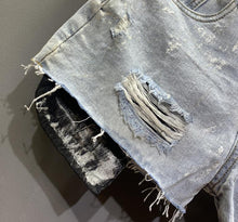 Load image into Gallery viewer, Printed High Waist Denim Shorts
