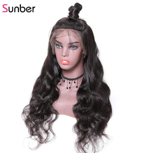 Brazilian Remy 100% Human Hair Body Wave 4X4 Glueless Lace Closure Wig with Baby Hair
