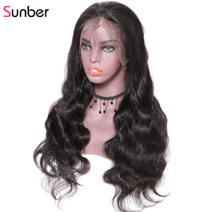 Brazilian Remy 100% Human Hair Body Wave 4X4 Glueless Lace Closure Wig with Baby Hair