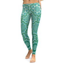 Load image into Gallery viewer, Lotus Flower Bomb Mid-Waist Leggings
