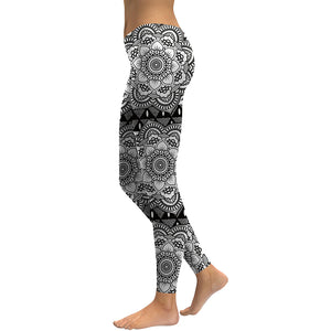 Lotus Flower Bomb Mid-Waist Leggings