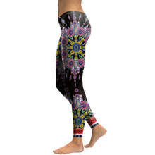 Load image into Gallery viewer, Lotus Flower Bomb Mid-Waist Leggings
