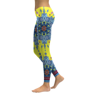 Lotus Flower Bomb Mid-Waist Leggings