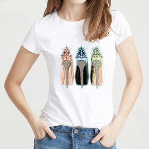 BILLYUNAYR Watercolor High Heels Vogue T-Shirt