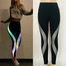 Load image into Gallery viewer, Rainbow Reflective Glow in the Dark Leggings
