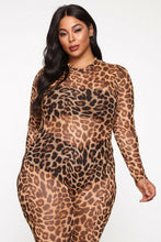 Load image into Gallery viewer, Long Sleeve Leopard Bodycon Jumpsuit
