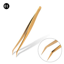 Load image into Gallery viewer, Gold Decor Anti-static 1 Piece Stainless Steel Eyebrow Tweezers For Eyelash Extension
