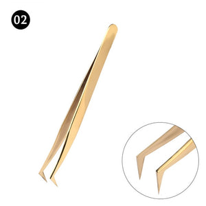 Gold Decor Anti-static 1 Piece Stainless Steel Eyebrow Tweezers For Eyelash Extension