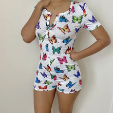 Load image into Gallery viewer, Long Sleeve Print Bodycon Romper
