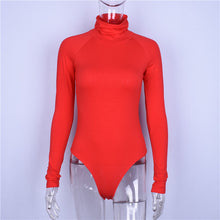 Load image into Gallery viewer, Long Sleeve Cotton High Solid Neck Bodysuit
