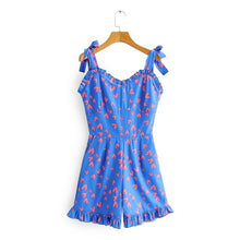 Load image into Gallery viewer, Heart Print Adjustable Spaghetti Strap Sleeveless Romper
