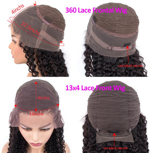 Lace Front Human Hair Wigs 13x4 Brazilian Kinky Curly Human Hair Wigs Pre-Plucked with Baby Hair