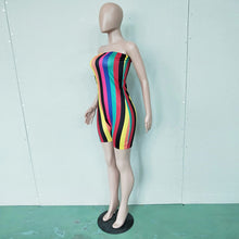 Load image into Gallery viewer, Striped Multi-Color Short Romper
