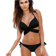 Load image into Gallery viewer, Solid Color Two-Piece Bikini Sets
