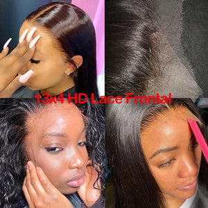 HD Lace Frontals Pre Plucked Ear to Ear 13X4 HD Transparent Lace Frontal Closures (Brazilian Straight)