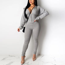 Load image into Gallery viewer, Two Piece Tracksuit w/ Zip Up Hoodie
