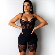 Load image into Gallery viewer, Backless Bandage Solid Lace Sleeveless Romper
