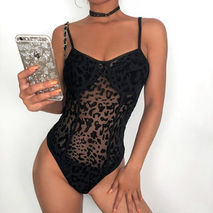 Transparent Leopard Print Bodysuit