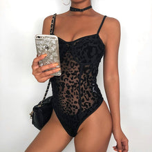 Load image into Gallery viewer, Transparent Leopard Print Bodysuit
