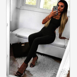 Hollow Out Waist Bodycon Jumpsuit
