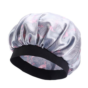 New Fshion Women Satin Night Sleep Cap Hair Bonnet Hat Silk Head Cover Wide Elastic Band
