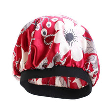 Load image into Gallery viewer, New Fshion Women Satin Night Sleep Cap Hair Bonnet Hat Silk Head Cover Wide Elastic Band
