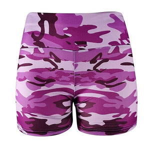 Camouflage Print High Waist Stretchy Bodycon Shorts