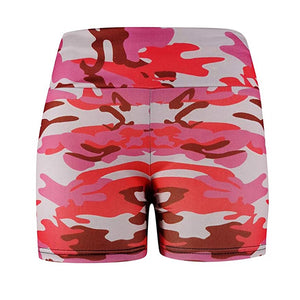 Camouflage Print High Waist Stretchy Bodycon Shorts